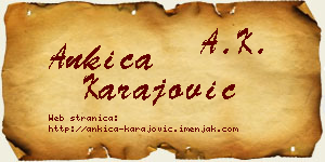Ankica Karajović vizit kartica